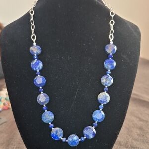 Lapis Bead Statement Necklace - Deep Blue Women's Jewelry